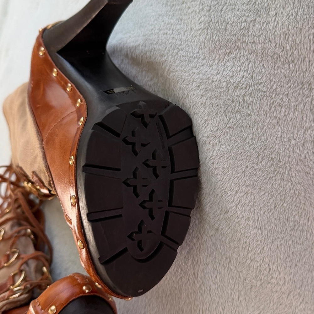 KORS Michael Kors Brown and Tan Lace Up Boots - Picture 8 of 14